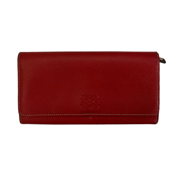 Loewe Handbags - LOEWE Red Leather Bifold Wallet